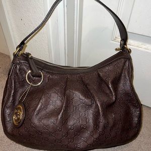 Gucci Monogram Leather Hobo Bag